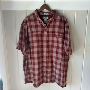 Duluth Trading Co Red and White Plaid Casual Shirt, EUC, Size 2XLT